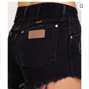 Wrangler Women's Black Denim Shorts Size 28 Western Summer